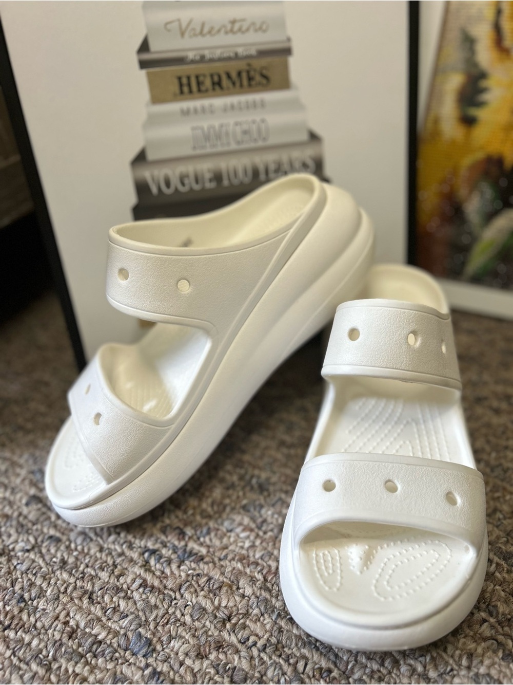 Crocs Unisex Iconic White Platform Comfort Sandal